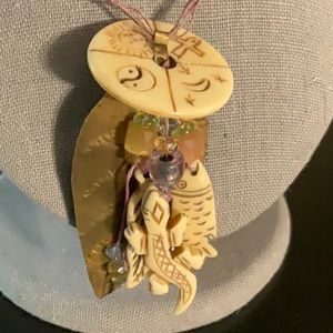 Artists Choice San Vintage Handcrafted Artisan Necklace Wearable Art 20"